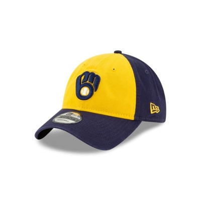 Blue Milwaukee Brewers Hat - New Era MLB Core Classic Alt 9TWENTY Adjustable Caps USA4923087